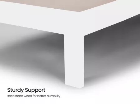 Alexa Solid Wood Single Bed in White Finish